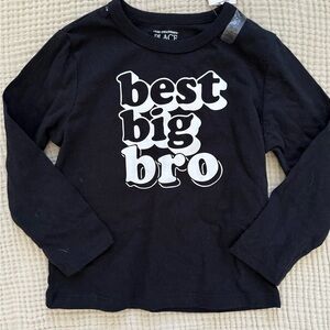 18-24 months black 'Best Big Bro' long sleeve tee